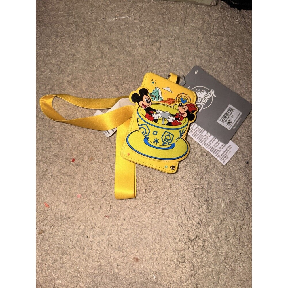 Disney Lanyard with ID Holder Play in the Parks Yellow Card Mickey Minnie